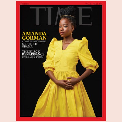 Amanda Gorman shines on the cover of Time Magazine in Greta Constantine