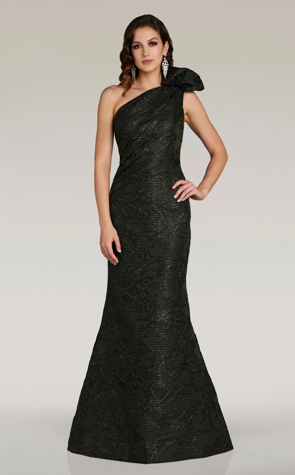 Ferani Couture - 18356 - One-Shoulder Fitted Gown with Bow Detail Madeline's Boutique Boca Raton Ferani Couture - 18356 - One-Shoulder Fitted Gown with Bow Detail Madeline's Boutique Boca Raton