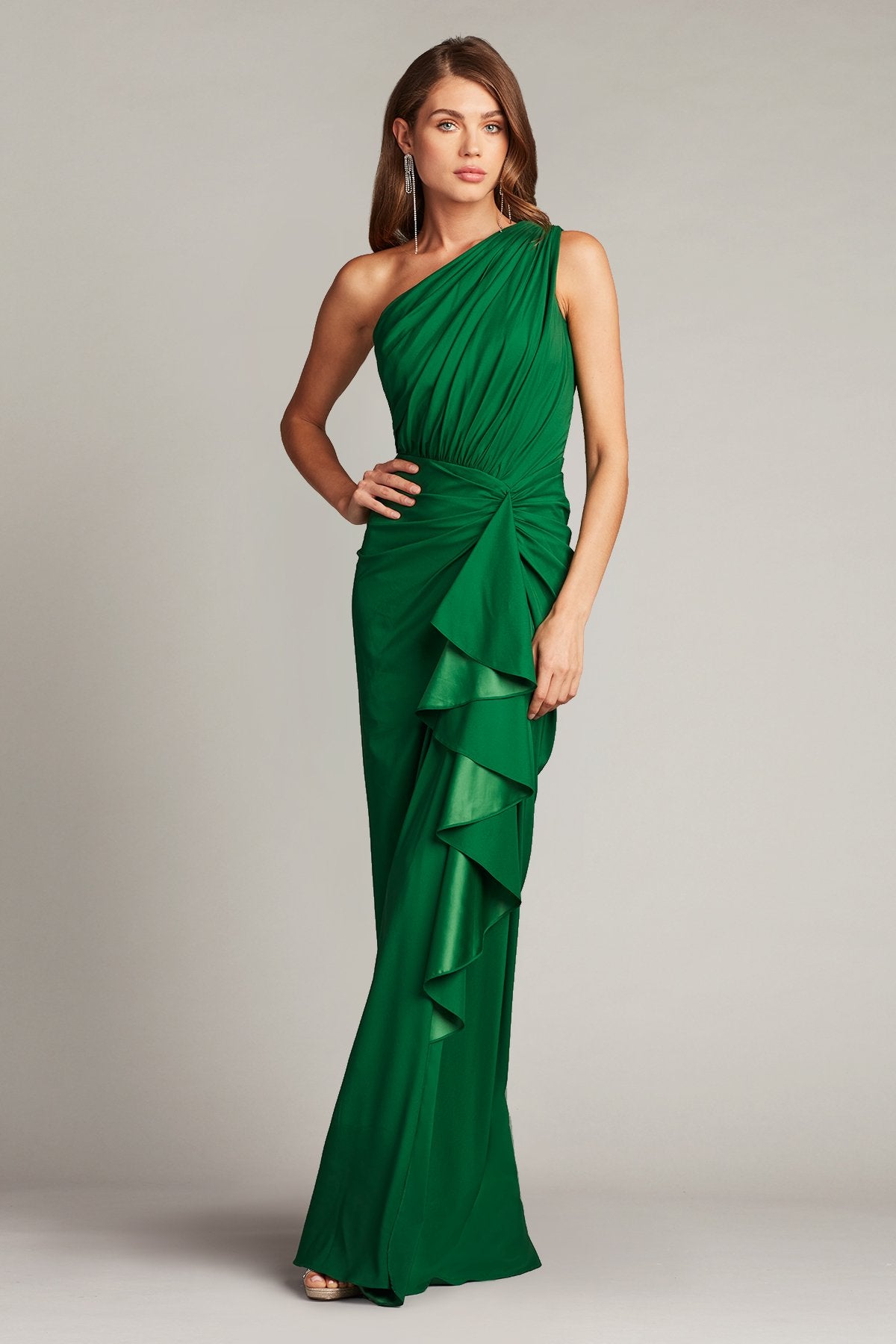 Tadashi Shoji - 3I489L - One-Shoulder Waterfall Drape Gown Tadashi Shoji - 3I489L - One-Shoulder Waterfall Drape Gown