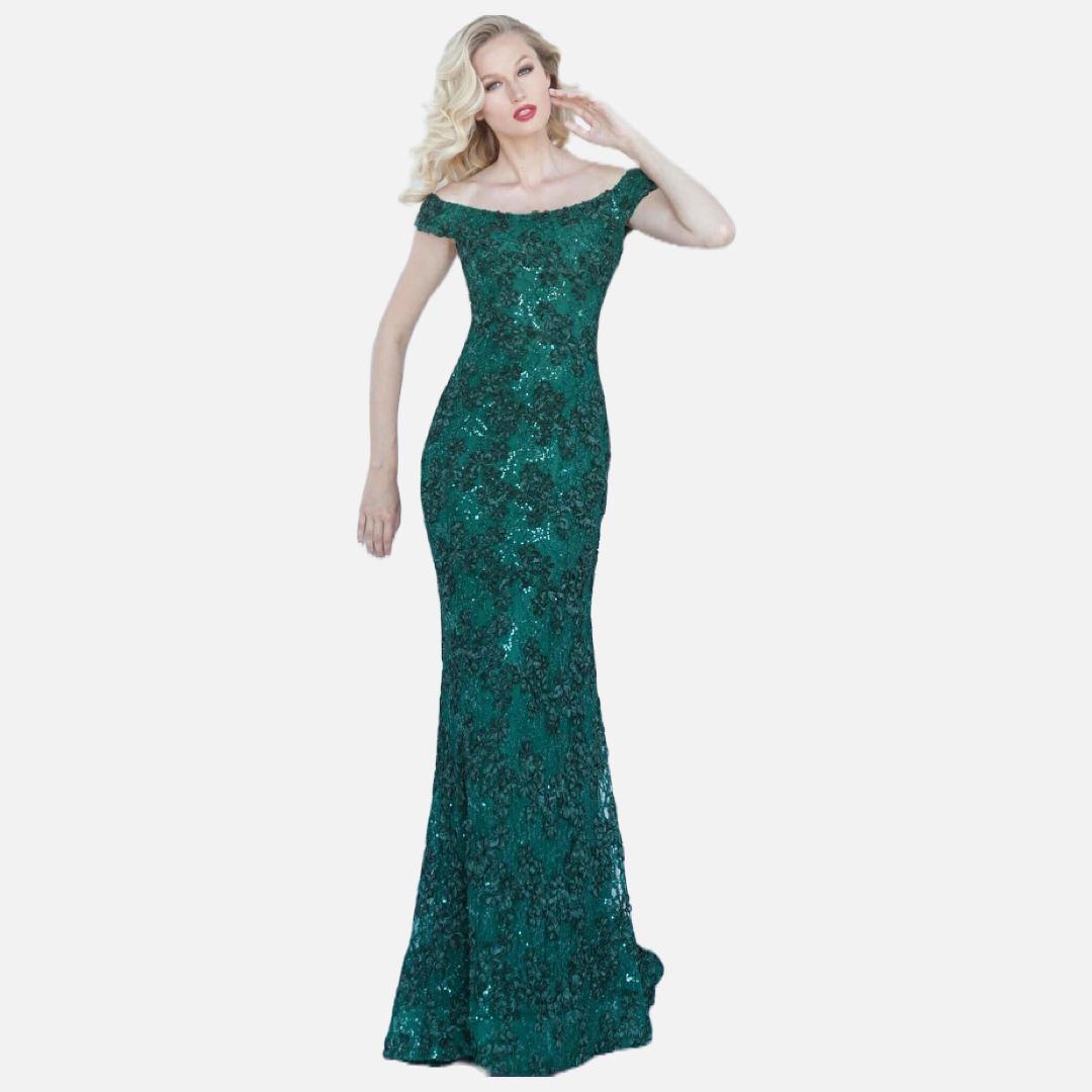 JOVANI - 1910 - Off the Shoulder Fitted Dress | MADELINE'S BOUTIQUE Madeline's Boutique Boca Raton JOVANI - 1910 - Off the Shoulder Fitted Dress | MADELINE'S BOUTIQUE Madeline's Boutique Boca Raton