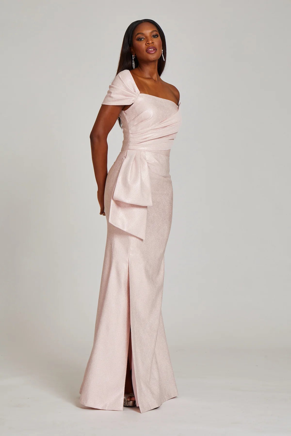 TERI JON 239072 - Metallic Stretch Jacquard Asymmetric Gown Madeline's Boutique Boca Raton TERI JON 239072 - Metallic Stretch Jacquard Asymmetric Gown Madeline's Boutique Boca Raton