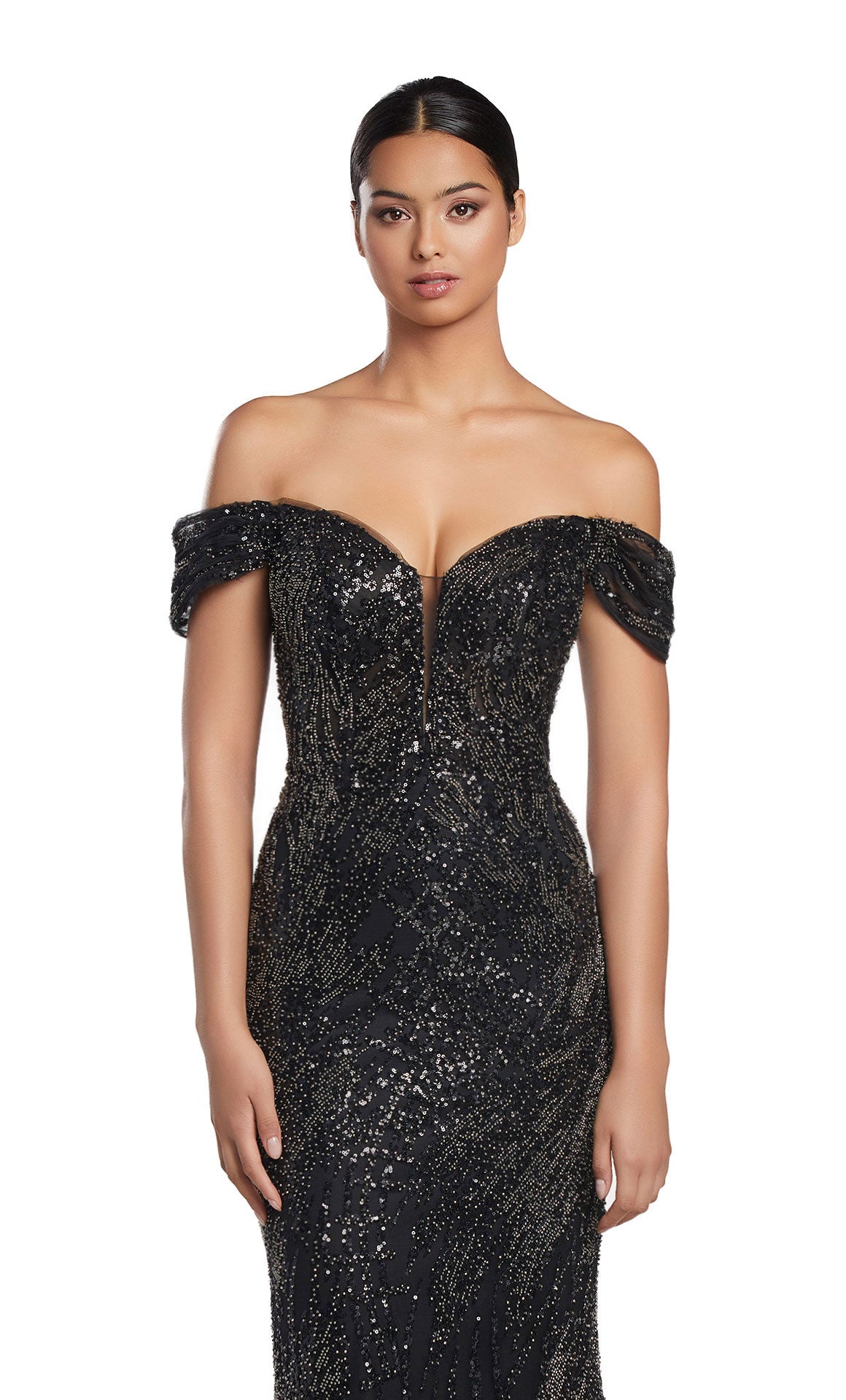 Alexander By Daymor - 2075 - Off-Shoulder Sequin Gown Madeline's Boutique Boca Raton Alexander By Daymor - 2075 - Off-Shoulder Sequin Gown Madeline's Boutique Boca Raton