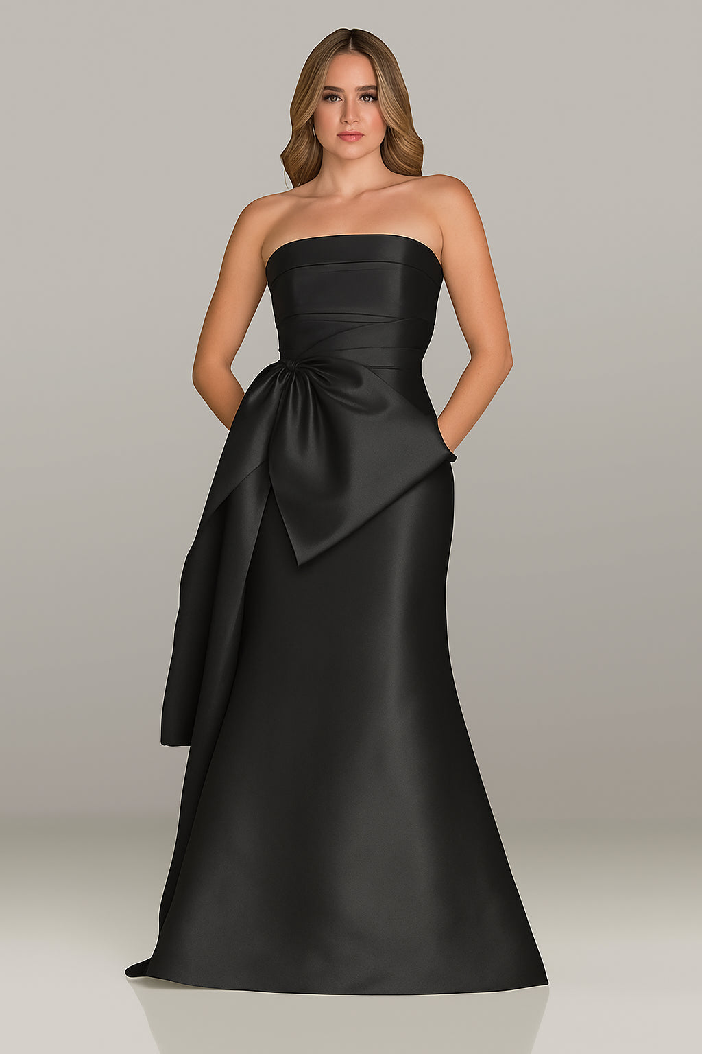Gia Franco - 12534 - Strapless Gown with Bow Accent