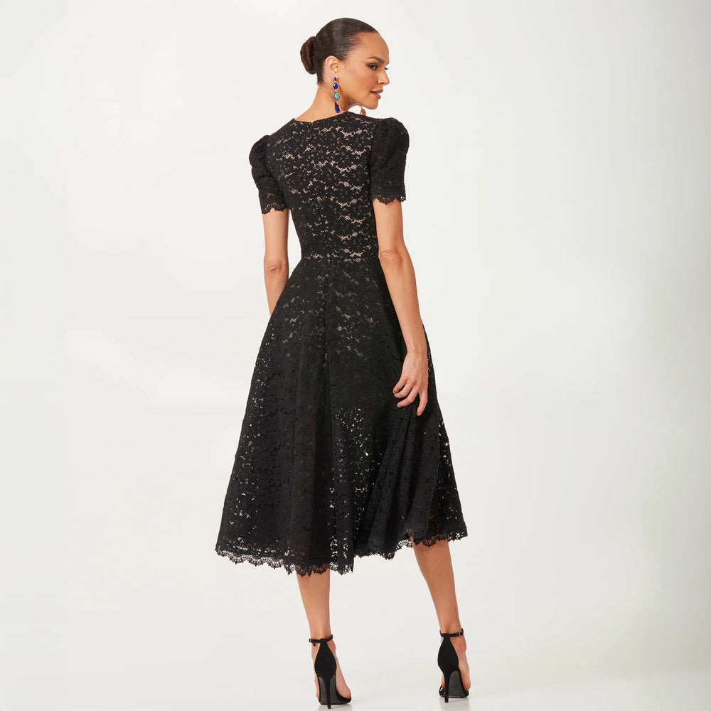 Helsi Women's Amy Embroidered Lace Midi Dress - Black - Casual Dresses