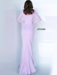 JOVANI - 12022 - Long Sleeve Ruched Bodice Evening Dress