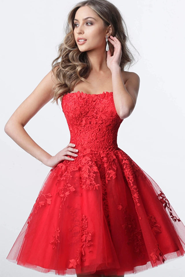 strapless fit and flare dresses Sherri Hill Strapless Fit and Flare Dress 55637 main image 0