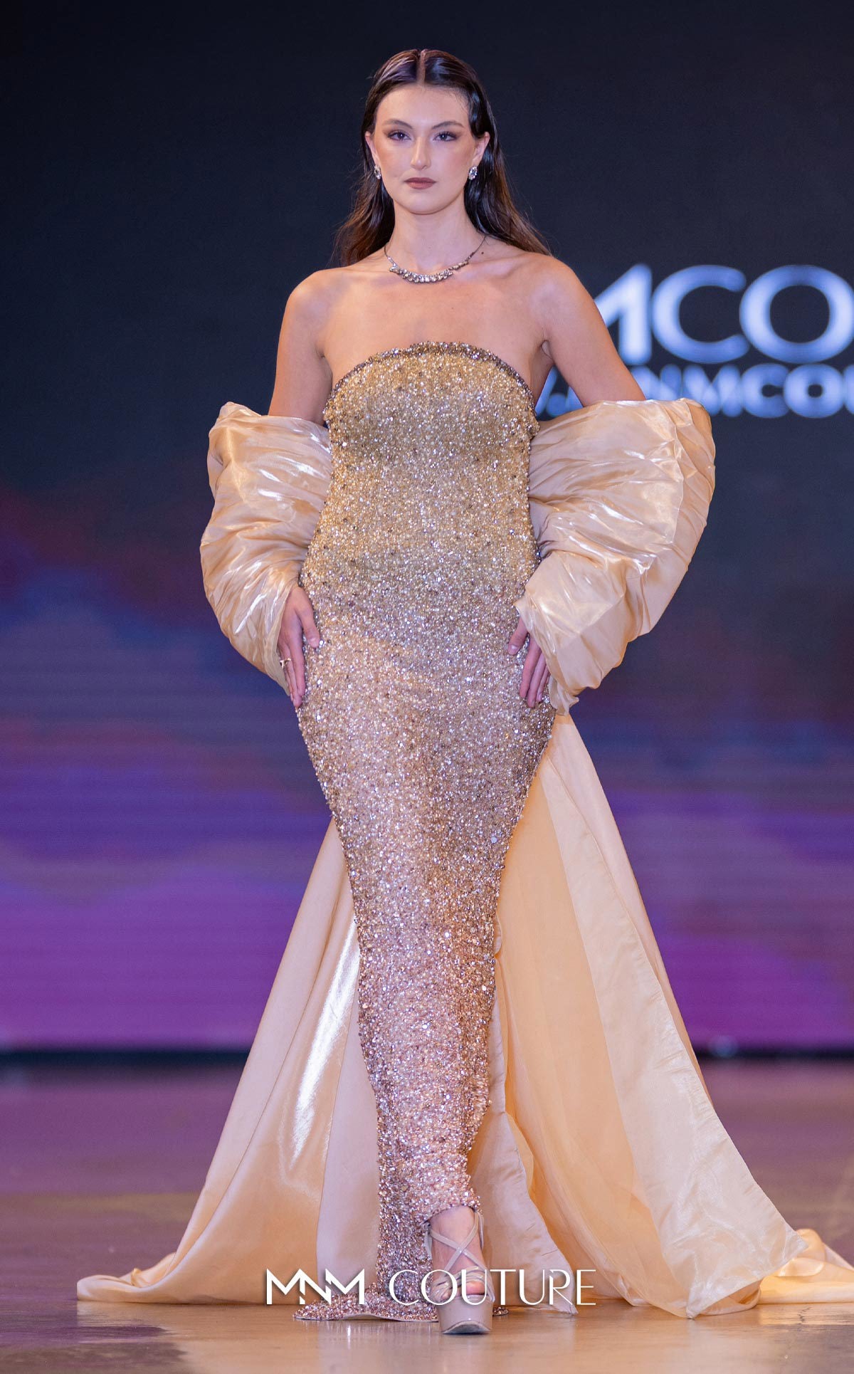 MNM Couture - M1010 - Strapless Embellished Column Gown