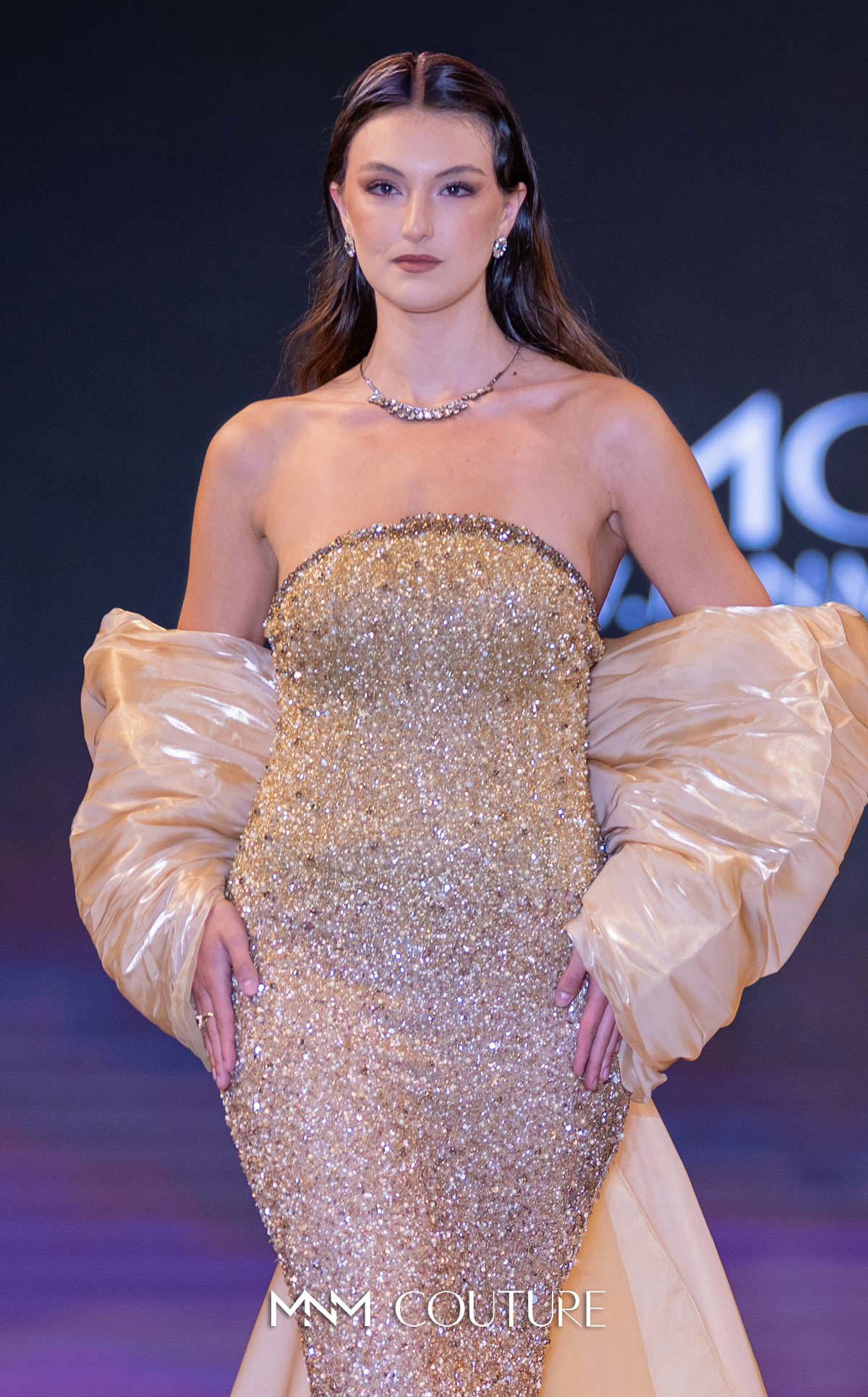 MNM Couture - M1010 - Strapless Embellished Column Gown