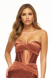 SHERRI HILL - 56161 - Strapless Corset Fitted Gown