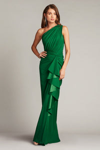 tadashi dresses Stelly Lotus Embroidered Tulle Midi Dress offering a custom Tadashi Shoji - Off-Shoulder Long
