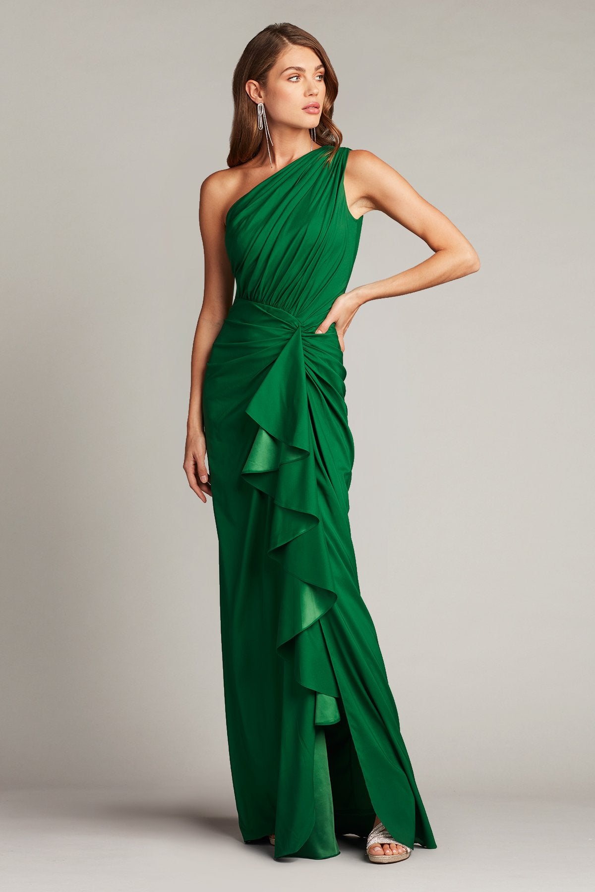 Tadashi Shoji - 3I489L - One-Shoulder Waterfall Drape Gown Tadashi Shoji - 3I489L - One-Shoulder Waterfall Drape Gown