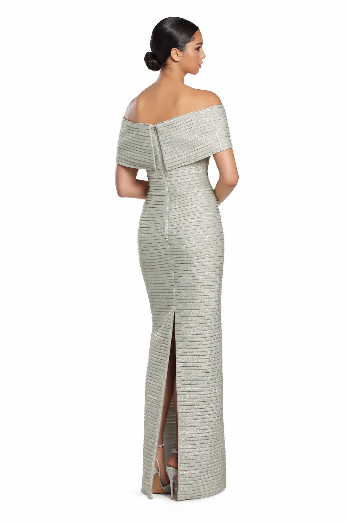 Alexander by Daymor - 2066 - Elegant Off-Shoulder Gown Gold / 14 Alexander by Daymor - 2066 - Elegant Off-Shoulder Gown Gold / 14