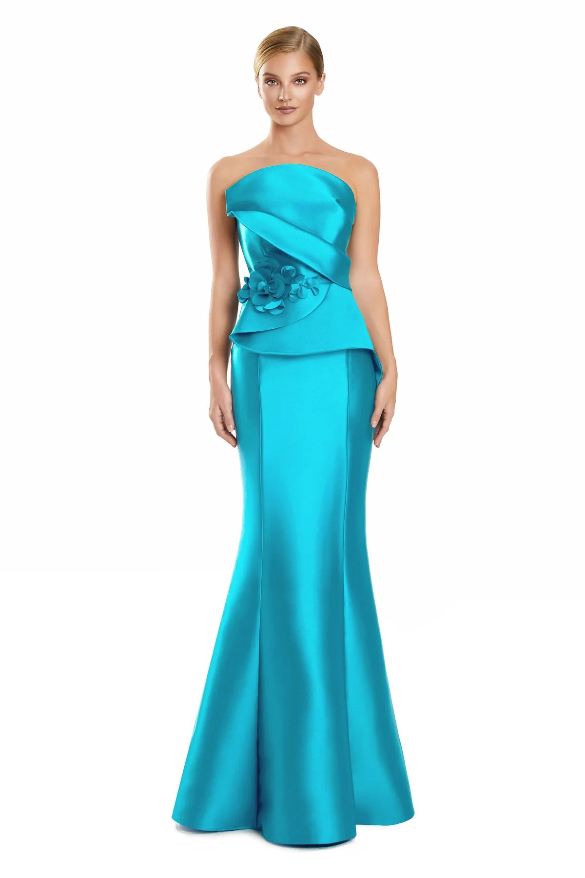 Alexander by Daymor - 3108F25 - Peplum Gown with Floral Detail