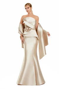 Alexander by Daymor - 3108F25 - Peplum Gown with Floral Detail