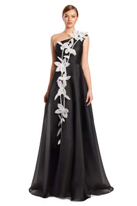 Alexander by Daymor - 3209S26 - One-Shoulder Floral A-Line Gown