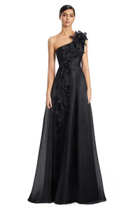 Alexander by Daymor - 3209S26 - One-Shoulder Floral A-Line Gown