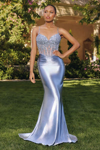 Amoris - T819 - Beaded Corset Fitted Gown