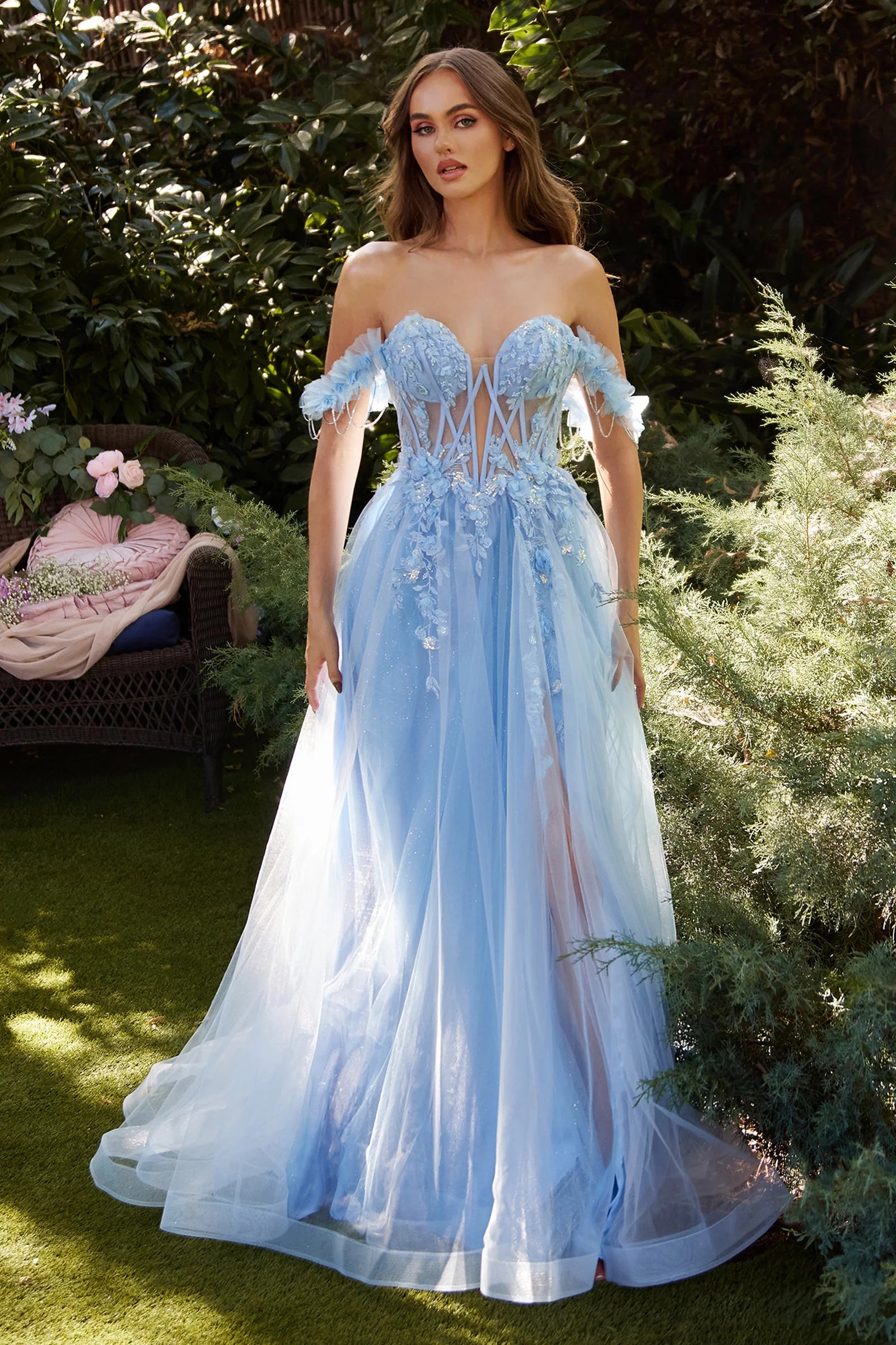 Andrea & Leo - A1237 - Off-Shoulder Dress with Lace Appliqu Madeline's Boutique Boca Raton Andrea & Leo - A1237 - Off-Shoulder Dress with Lace Appliqu Madeline's Boutique Boca Raton