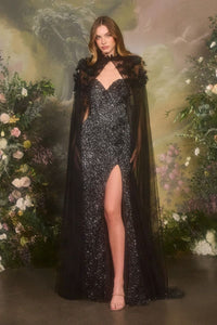 Andrea & Leo - AA001 - Embellished Cape Overlay