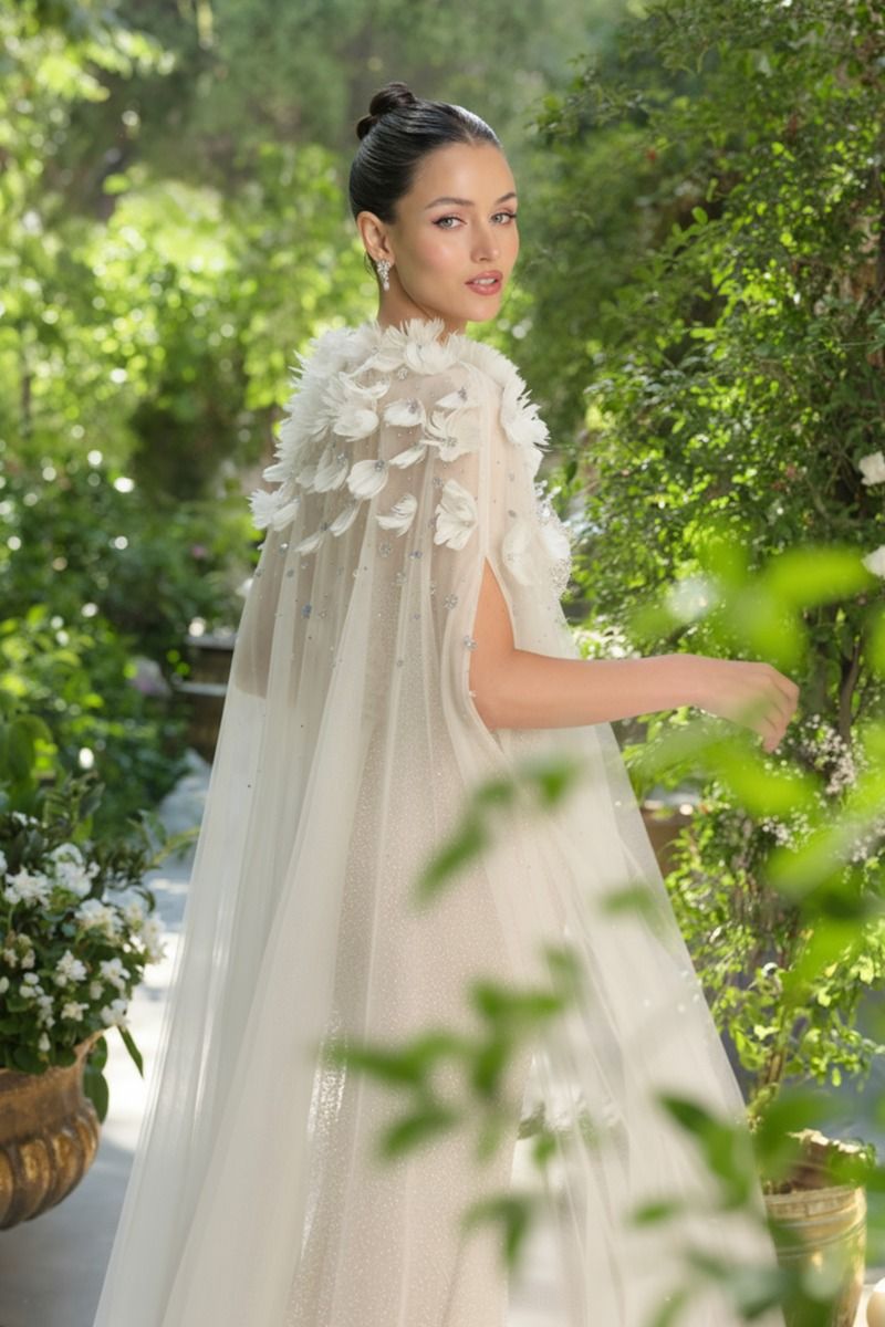 Andrea & Leo - AA001 - Embellished Cape Overlay
