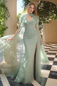 Andrea & Leo - AA001 - Embellished Cape Overlay