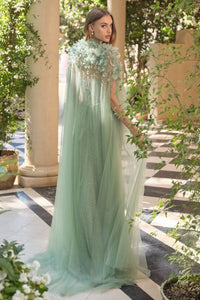 Andrea & Leo - AA001 - Embellished Cape Overlay