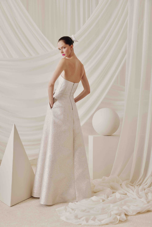 Audrey+Brooks - 6811 - Strapless Bow Waist Ball Gown