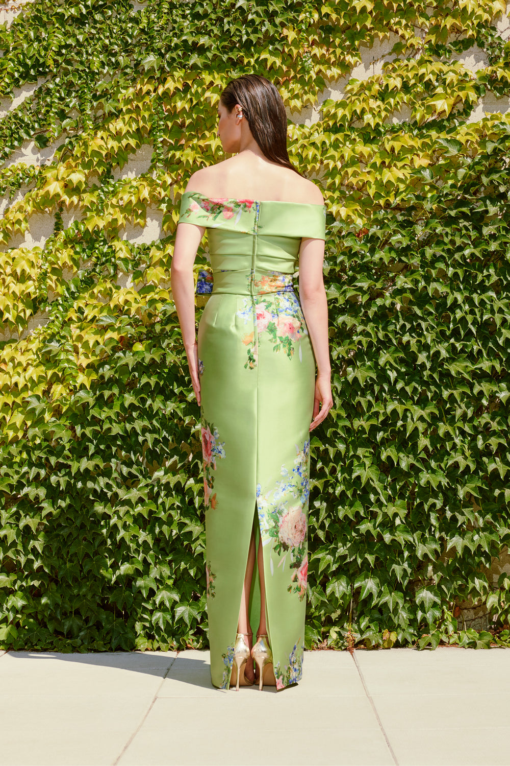 audrey and brooks green dress Audrey + Brooks // Floral Maxi Dress – VSP Consignment