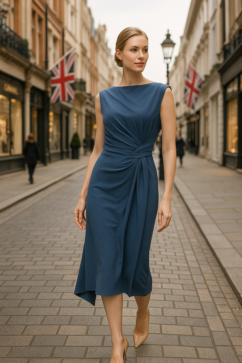 Chiara Boni - Cinthia - Draped Asymmetric Midi Dress Chiara Boni - Cinthia - Draped Asymmetric Midi Dress