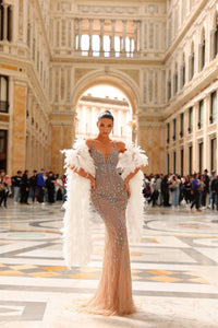 Chic & Holland - HF110510 - Beaded Couture Mermaid Gown