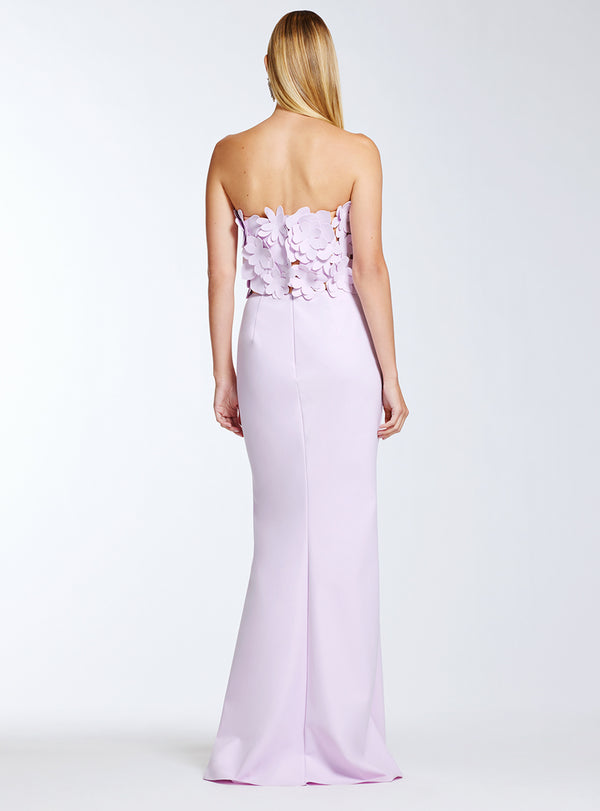 Frascara - 4425 - Flower Detailed Column Evening Gown