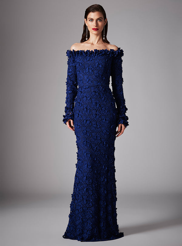 Frascara - 4557 - Off-the-Shoulder Floral Couture Gown