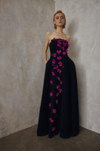 Frascara - 5119 - Strapless Gown with 3D Floral Appliqué