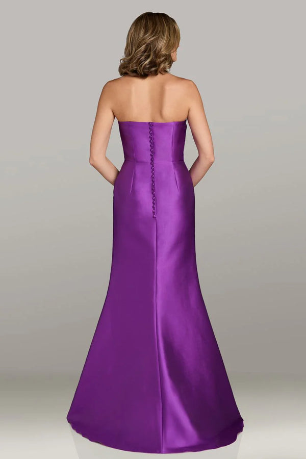 Gia Franco - 12526 - Strapless Evening Gown with Floral Appliqué