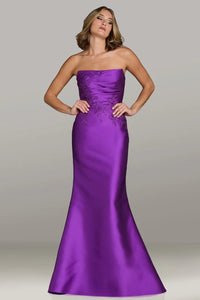 Gia Franco - 12526 - Strapless Evening Gown with Floral Appliqué