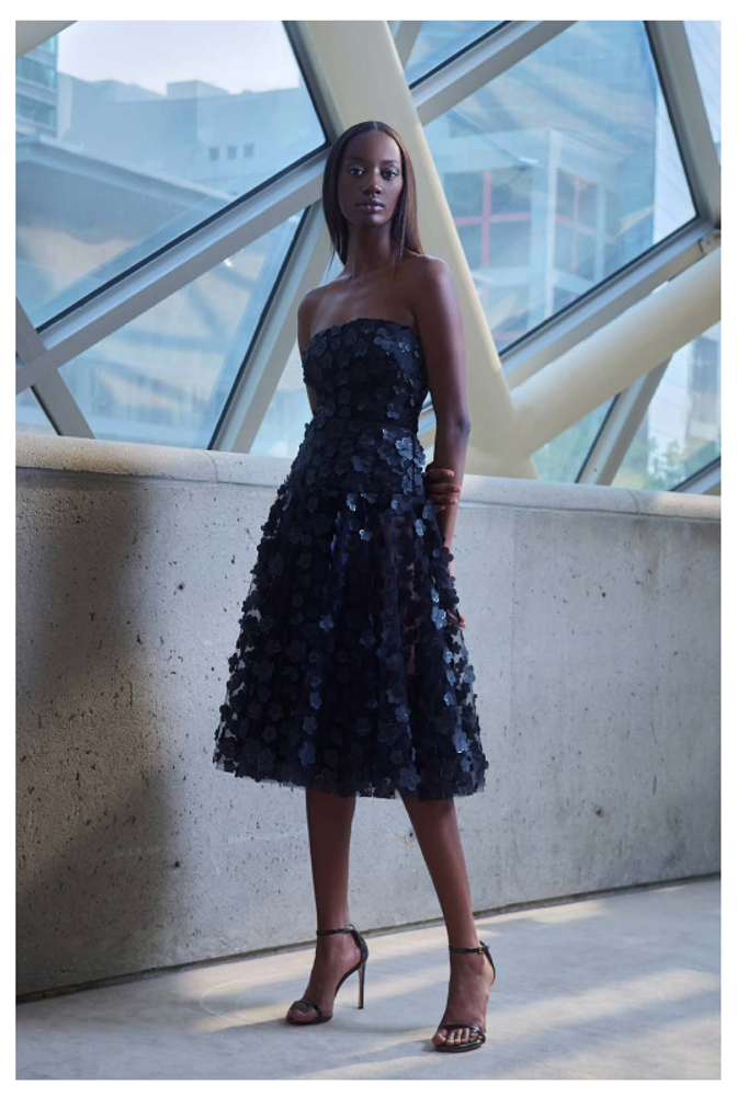 Greta Constantine Mason Chic Cocktail Dress with Applique Flowers Madeline s Boutique Boca Raton