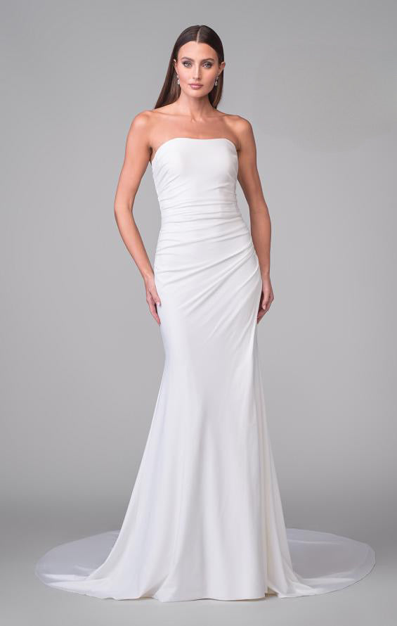 Strapless ivory wedding dress by Joelle Olivia | Madeline's Bridal Boutique in Toronto and Boca Raton