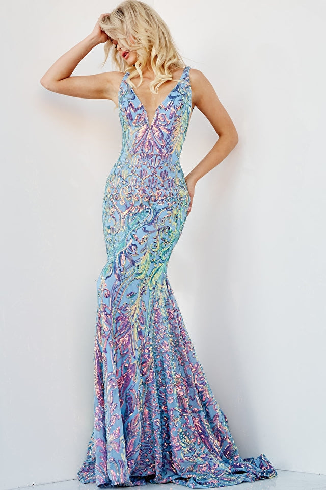 iridescent sequin dress JOVANI - 08099 | MADELINE'S BOUTIQUE | BOCA RATON