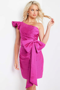 Jovani 23064 One Shoulder Ruffle Cocktail Dress available at Madeline's Boutique in Toronto and Boca Raton FL.