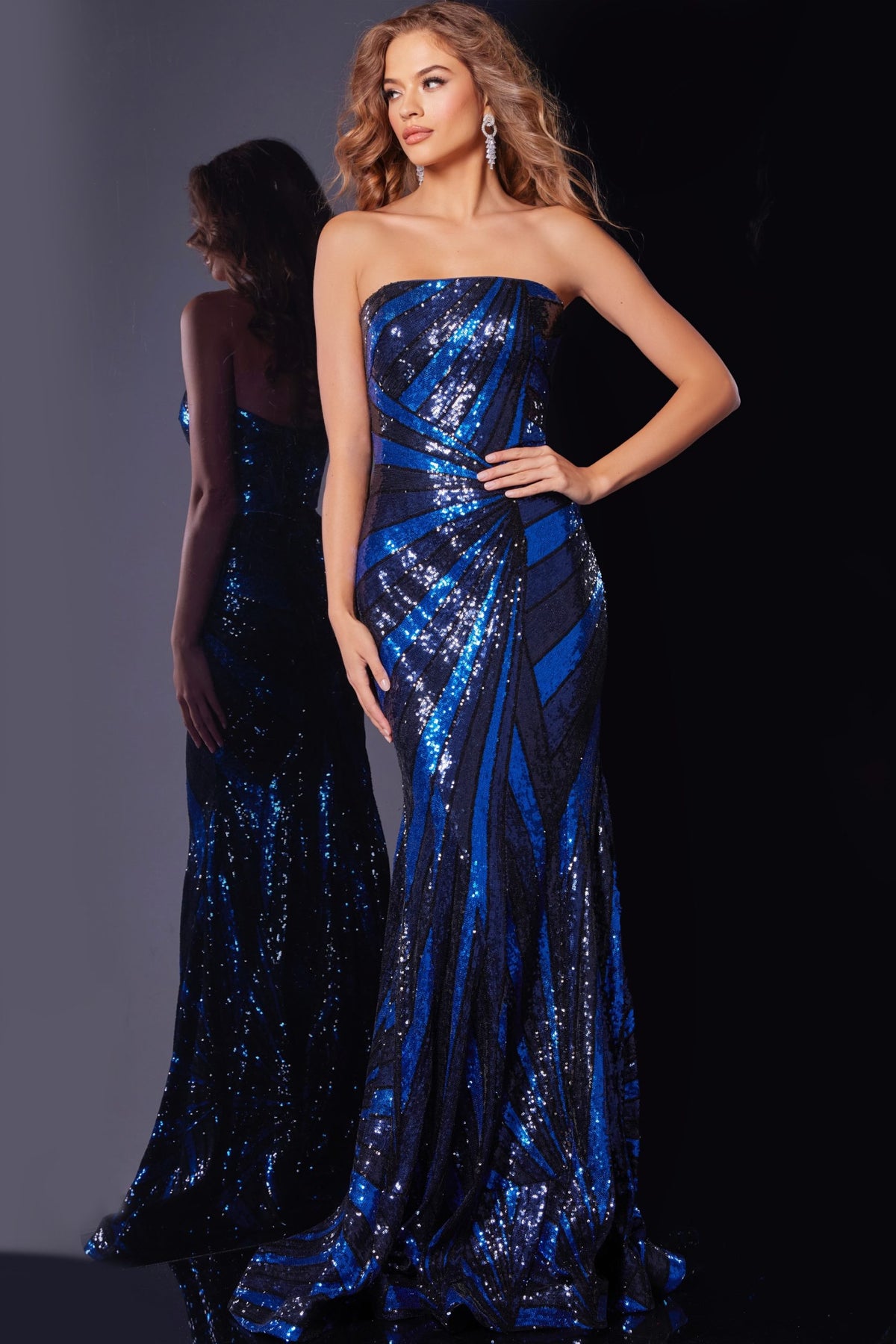 Jovani - 40765 - Strapless Sequin Evening Gown Madeline's Boutique Boca Raton Jovani - 40765 - Strapless Sequin Evening Gown Madeline's Boutique Boca Raton
