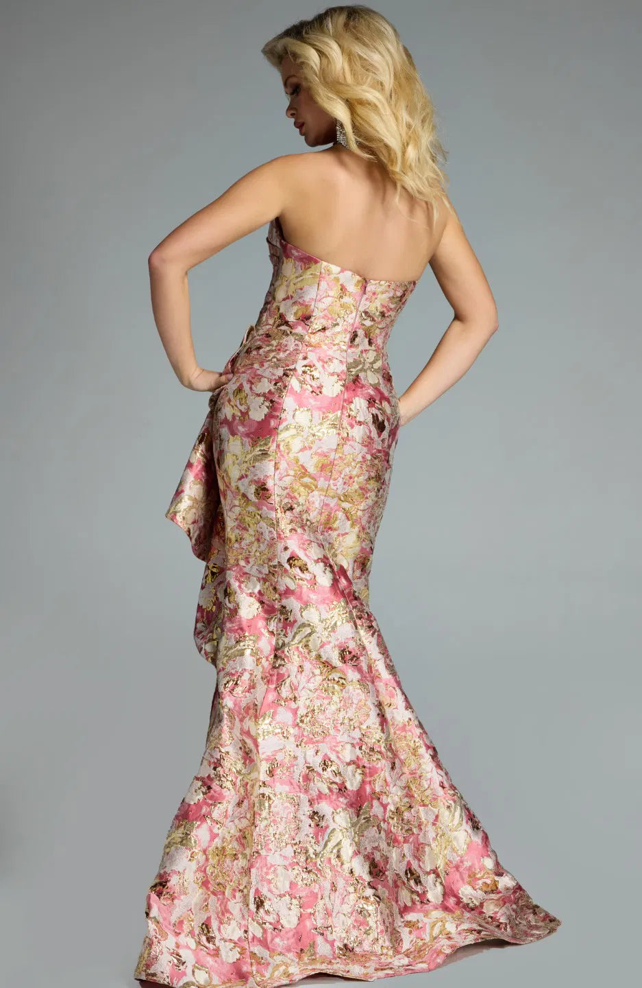 slim fit dress slacks Corina Foil Midaxi Dress (Coral/Gold) | Love Cherish main image 0