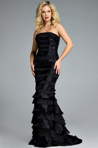 Jovani - 44383 - Strapless Tiered Ruffle Gown