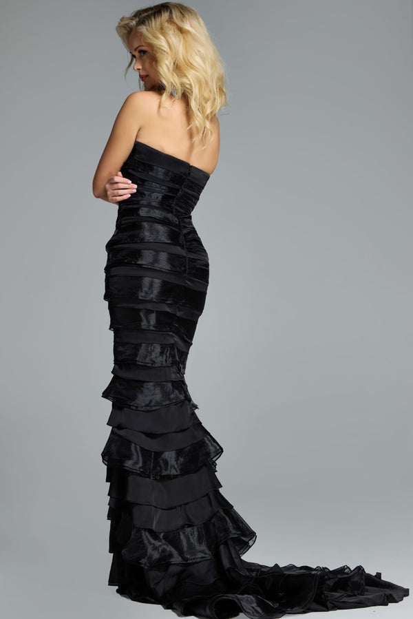 Jovani - 44383 - Strapless Tiered Ruffle Gown