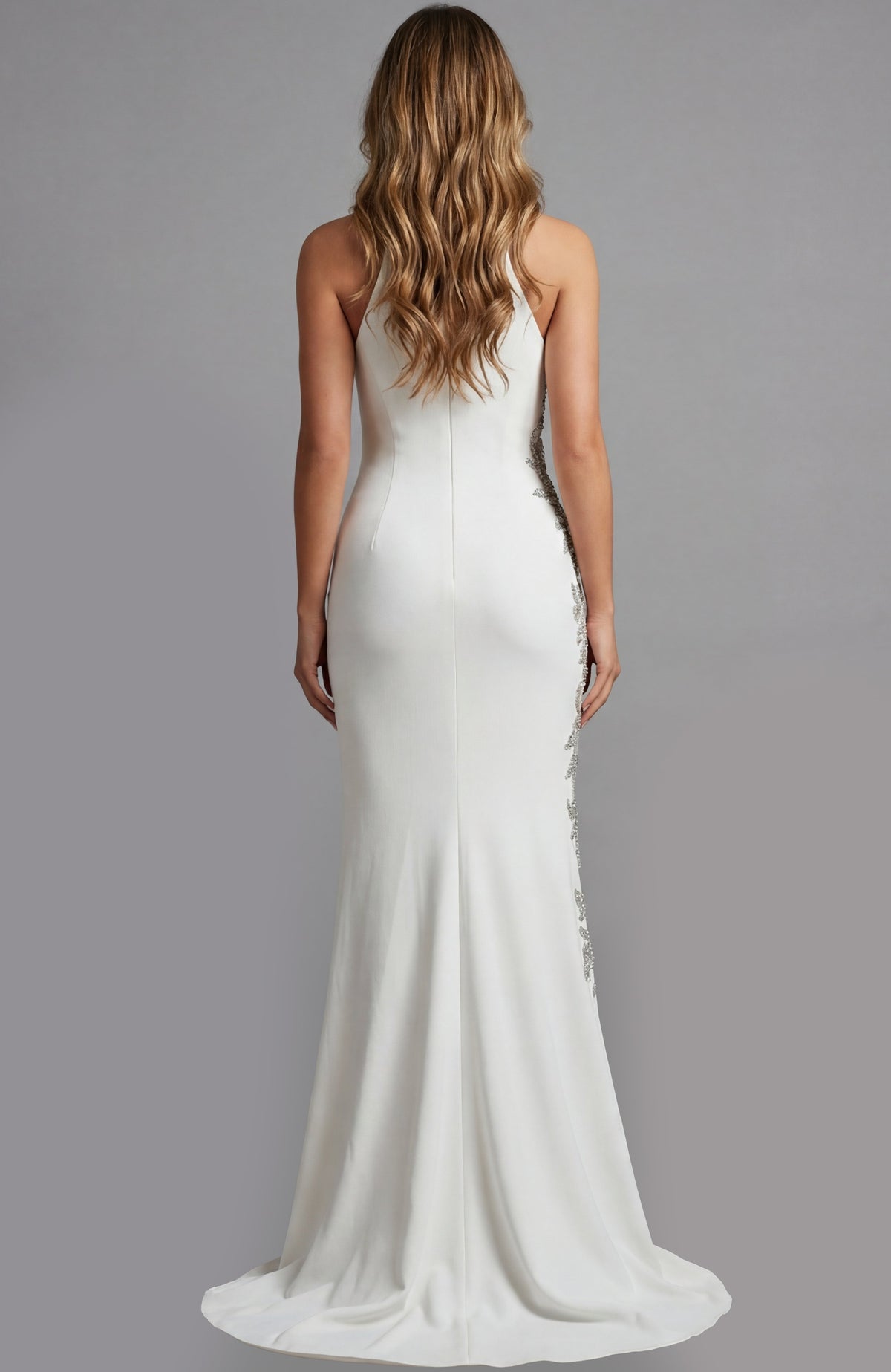 Jovani - 46403 - Halter Neck Embellished Fitted Gown