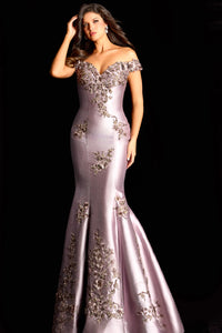 Jovani - 47217 - Off-Shoulder Embellished Mermaid Gown