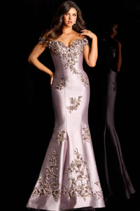 Jovani - 47217 - Off-Shoulder Embellished Mermaid Gown