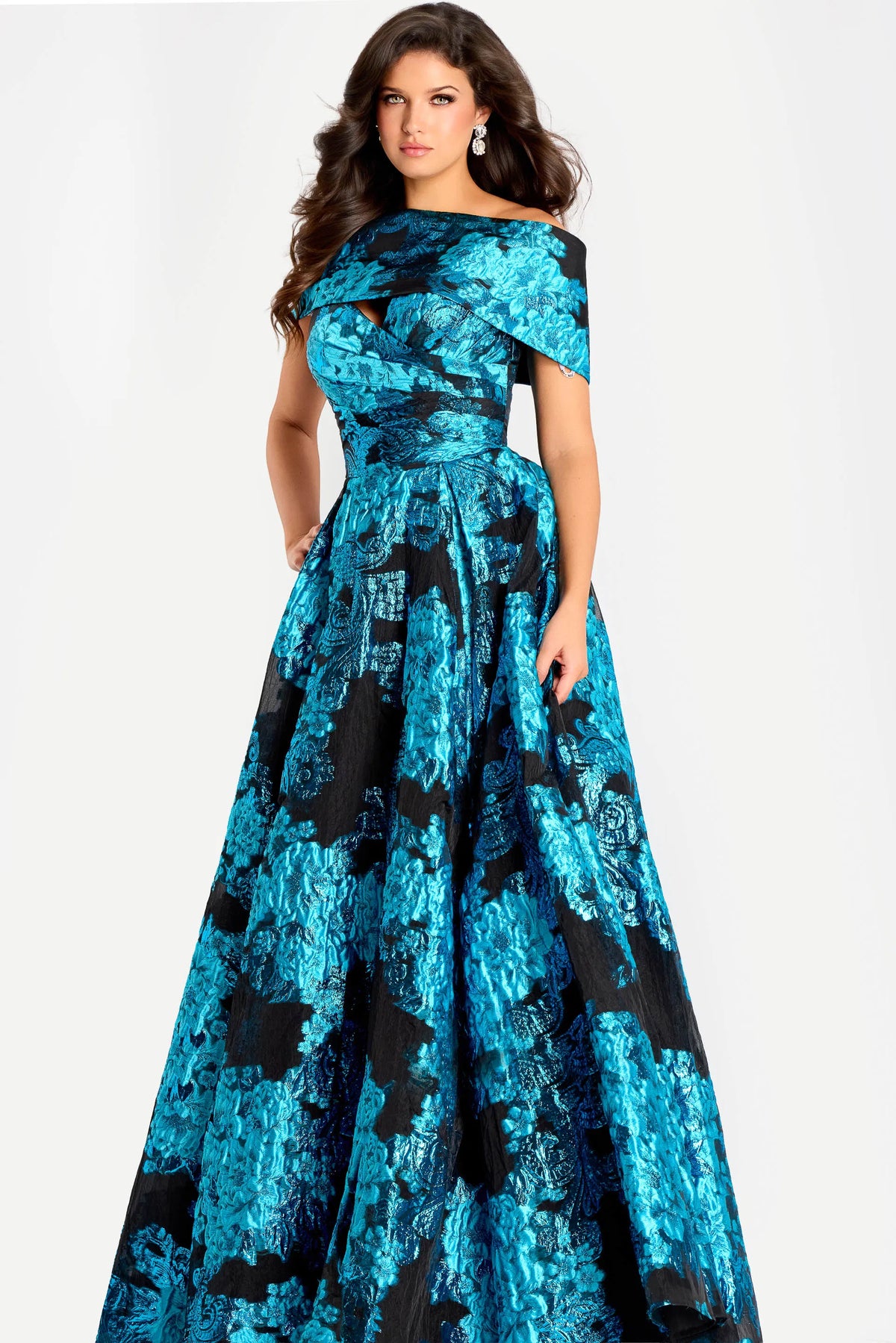 Jovani - 47630 - Off-Shoulder A-Line Gown with Draped Bodice