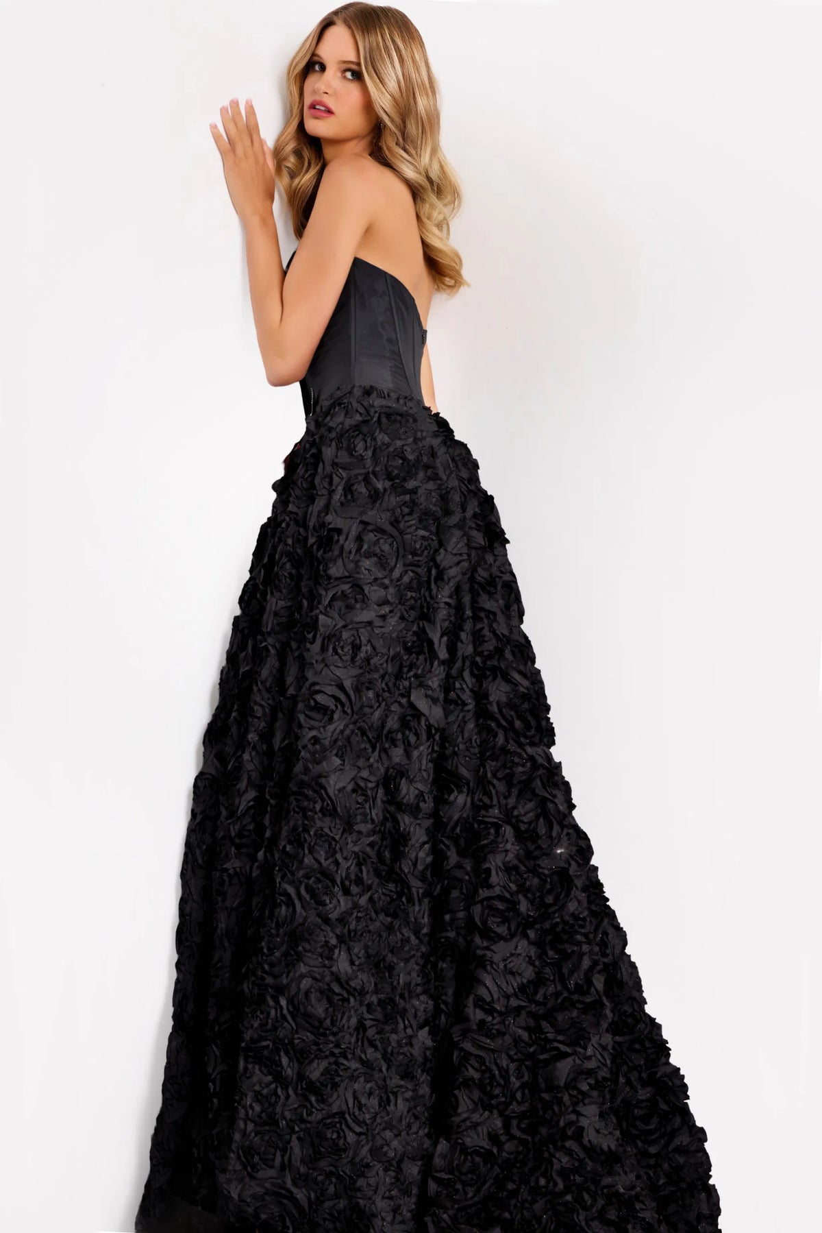 Jovani - 47695 - Strapless Ball Gown with 3D Floral Skirt