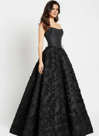 Jovani - 47695 - Strapless Ball Gown with 3D Floral Skirt