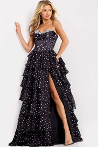 Jovani - 49087 - Strapless Tiered Ruffle Gown